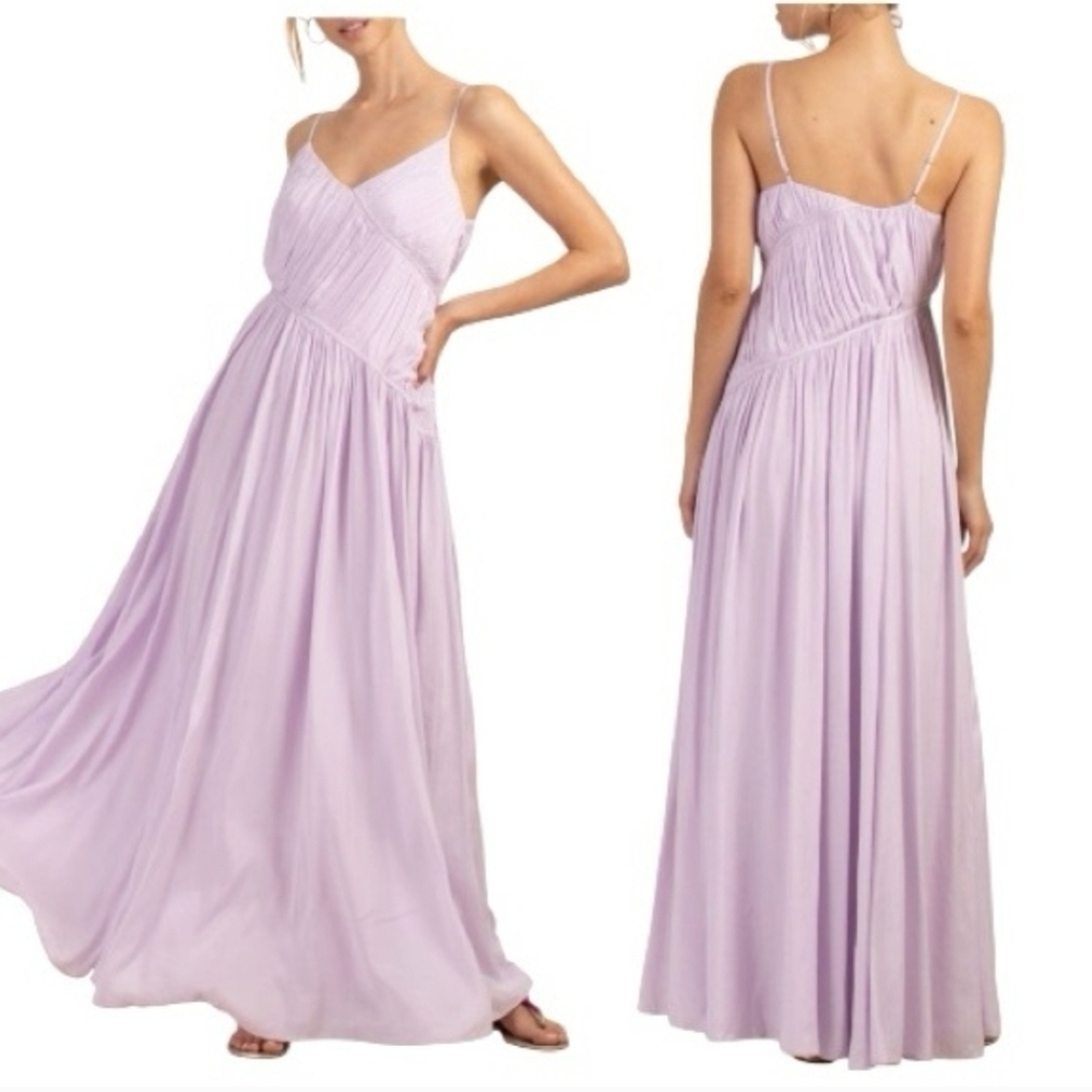 Trina Turk Women's Purple Asymmetrical Cherry Grove Maxi Dress Medium New